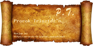 Prorok Trisztán névjegykártya